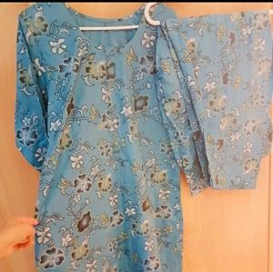Cotton kurta and pants set, L